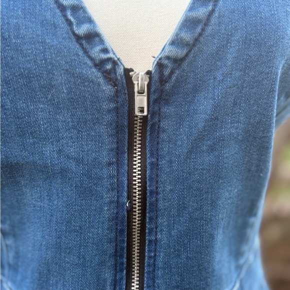 Guess Denim Zip Front Dress sz Lg - Picture 3 of 8